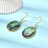 Brass Natural Paua Shell Dangle Earrings EJEW-M060-19C-G-2