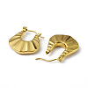 Ion Plating(IP) 304 Stainless Steel Twist Teardrop Thick Hoop Earrings for Women EJEW-I284-11G-2
