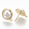 Brass Stud Earring Findings KK-Q750-063G-2