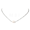Natural Pearl Rice Pendant 304 Stainless Steel Satellite Chain Necklaces for Women NJEW-JN06149-02-4