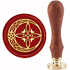 Brass Wax Seal Stamp with Handle AJEW-WH0184-0518-1