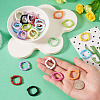28Pcs 14 Colors Baking Paint Zinc Alloy Spring Gate Rings FIND-TA0010-21-6