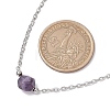 Natural Amethyst/Rose Quartz/Tiger Eye/Amazonite/Sodalite Faceted Round Pendant Necklaces NJEW-JN05133-01-3