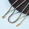 3MM 304 Stainless Steel Rhinestone Cup Chain Necklaces for Women NJEW-G175-01G-01-3