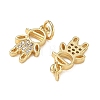 Brass Micro Pave Clear Cubic Zirconia Pendants CU-CBA9AFC-01G-13-2