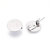 304 Stainless Steel Brooch Cabochon Settings X-STAS-E547-08J-P-1