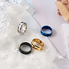 4Pcs 4 Colors Stainless Steel Grooved Finger Ring Settings STAS-TA0002-14B-11