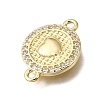 Religion Brass Micro Pave Clear Cubic Zirconia Connector Charms KK-G602-07G-03-2