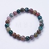 Natural Indian Agate Beaded Stretch Bracelets BJEW-I253-8mm-11-7