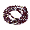 AB Color Plated Transparent Glass Beads Strands GLAA-G127-01J-3