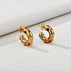 Cubic Zirconia C-shape Stud Earrings JE944B-2