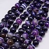 Natural Striped Agate/Banded Agate Beads Strands G-G582-10mm-05-1