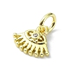 Eye Theme Brass Micro Pave Cubic Zirconia Charms KK-H475-58G-08-2