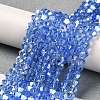 Transparent Electroplate Glass Beads Strands GLAA-F029-4mm-A07-4