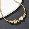 European Style Polymer Clay Rhinestones & 201 Stainless Steel Beaded Bracelets BJEW-G765-01G-01-2
