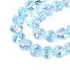 Electroplate Transparent Glass Beads Strands X-EGLA-N056-01A-04-3