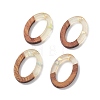 Transparent Resin & Walnut Wood Pendants RESI-XCP0001-92-2