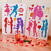 12Pcs Valentine's Day PET Hollow Out Drawing Painting Stencils DIY-WH0394-0177-4