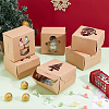 24Pcs 6 Styles Christmas Theme Folding Kraft Paper Cardboard Jewelry Gift Boxes CON-BC0007-08-4