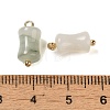 Natural Jade Bamboo Stick Charms with Rack Plating Brass Loops G-G110-03B-G-3
