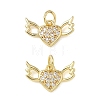 Brass Micro Pave Clear Cubic Zirconia Pendants KK-T085-16A-G-1