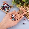 64Pcs 8 Colors Two-Tone Handmade Polymer Clay Disco Ball Beads RB-SW0001-01-5