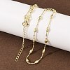 Brass Oval Ball Chain Necklaces for Men Women NJEW-L012-03G-1
