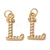 304 Stainless Steel with Crystal Rhinestone Charms RB-CBA5270-11G-L-1