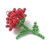 Glass Seed Beaded Flower Pendans PALLOY-MZ01224-03-3