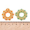 4Pcs 4 Colors Imitate Austrian Crystal Bicone Glass & Seed Glass Pendants PALLOY-MZ01305-3