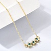 Brass Glass Triple Star Pendant Necklaces KK-CBAB173-03G-12-3