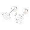 S999 Fine Silver Stud Earrings EJEW-C179-03S-4