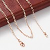 Brass Curb Chains Necklaces for Women NJEW-D302-39RG-1