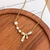 Brass Pave Clear Cubic Zirconia Pendant 304 Stainless Steel Cable Chain Necklaces for Women WGF3523-01-1