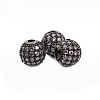 CZ Brass Micro Pave Grade AAA Clear Color Cubic Zirconia Round Beads LS-KK-O065-6mm-05B-NR-2