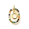 Brass Micro Pave Cubic Zirconia Pendants ZIRC-P123-01G-O02-1