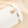 Gradient Natural Peridot & Moss Agate & Green Aventurine Faceted Round Beaded Necklaces with Natural Pearl BJEW-JB14399-01-2