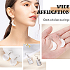 3 Pairs 3 Style Flat Round & Moon & Rectangle Acrylic Imitation Shell Dangle Earrings EJEW-AN0002-94-3