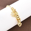 Brass Micro Pave Clear Cubic Zirconia European Beads Charm Bracelets BJEW-F528-04G-2