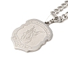 201 Stainless Steel Guardian Holy Angel Saint Michael Pendant Twisted Chain Necklaces NJEW-Q002-05P-1