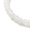Natural White Jade Round Beads Stretch Bracelet Set BJEW-JB07000-5