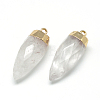 Natural Quartz Crystal Pointed Pendants G-Q496-02-2