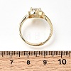 Brass Micro Pave Clear Cubic Zirconia Cuff Open Rings CU-CBA5C10-12G-5