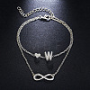 Alloy Infinity Heart Initial Charm Double Layer Anklets for Women FS-WG74AE6-23-1