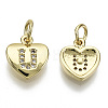 Brass Micro Pave Clear Cubic Zirconia Charms KK-N227-34U-NF-1