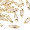 SHEGRACE Brass Pave Cubic Zirconia Trapezoid Connector Charms XGRQ2O049-444A-G-1