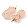 Natural Rose Quartz Pendants G-K338-30G-03-2