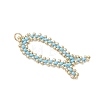 Glass Seed Beaded Fish Pendants PALLOY-MZ01173-01-3