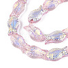 Transparency Electroplate Glass Beads Strands GLAA-T023-40A-05-3