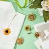 5Pcs 5 Styles Sunflower Alloy Rhinestone Lapel Pins for Backpack Clothes JEWB-OC0001-05-4